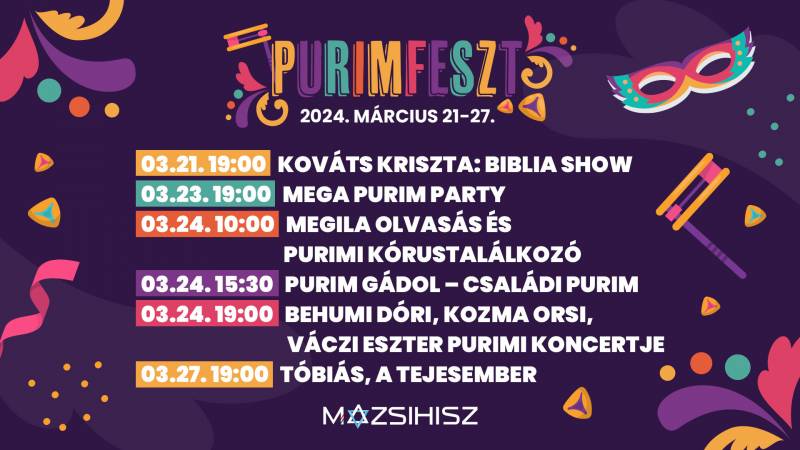 A PurimFeszt részletes programja a linkre kattintva